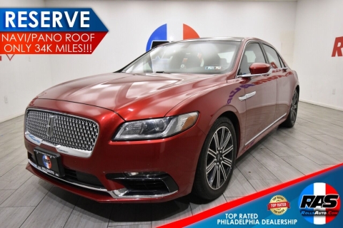 2018 Lincoln Continental Reserve AWD 4dr Sedan, Red, Mileage: 34,768