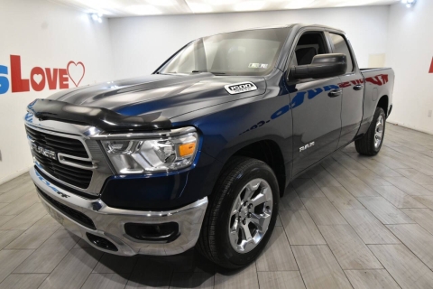 2021 RAM 1500 Big Horn 4x4 4dr Quad Cab 6.4 ft. SB Pickup, Blue, Mileage: 54,326