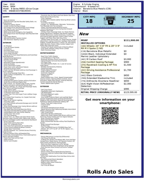 2019 BMW 8 Series M850i xDrive AWD 2dr Coupe