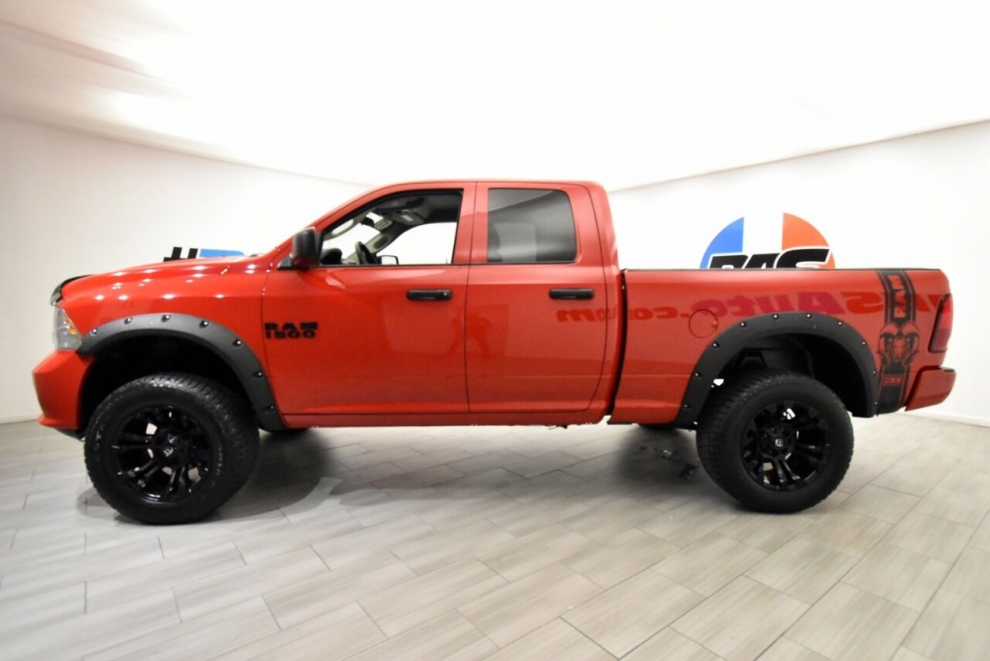 2017 RAM 1500 Express 4x4 4dr Quad Cab 6.3 ft. SB Pickup, Red, Mileage: 80,611 - photo 1