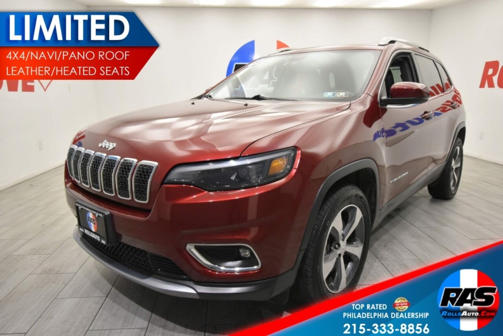 2019 Jeep Cherokee Limited 4x4 4dr SUV, Burgundy, Mileage: 65,063 