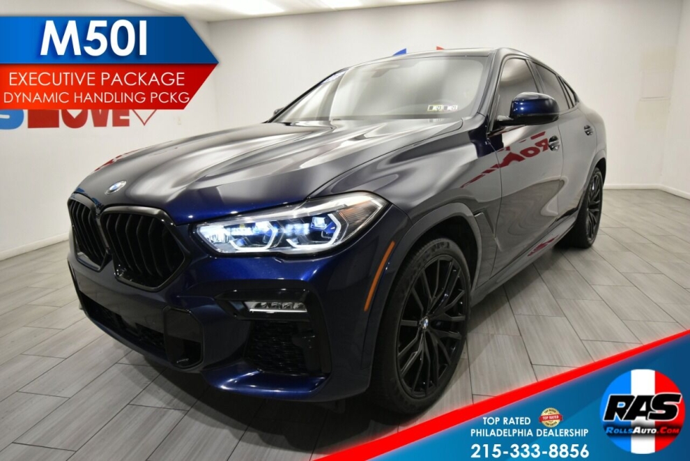 2021 BMW X6 M50i AWD 4dr Sports Activity Coupe, Blue, Mileage: 88,838 