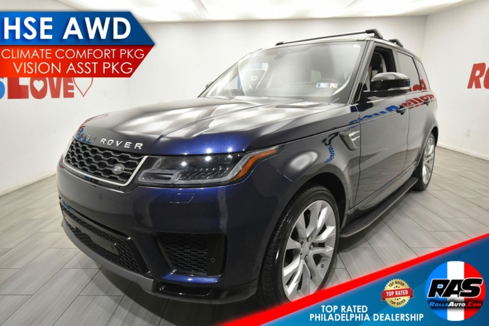 2019 Land Rover Range Rover Sport HSE AWD 4dr SUV, Blue, Mileage: 70,647 