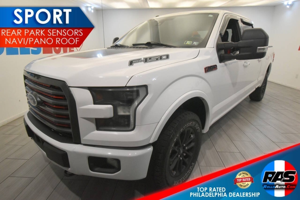 2016 Ford F-150 Lariat Sport, White, Mileage: 112,295 