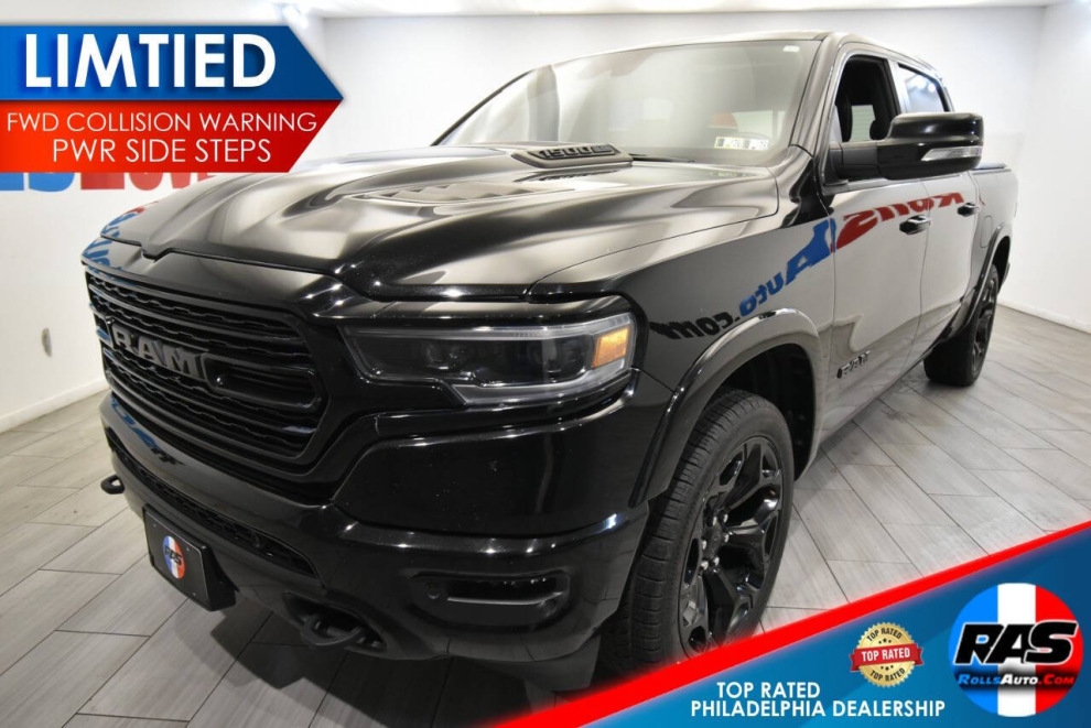 2021 RAM 1500 Limited 4x4 4dr Crew Cab 5.6 ft. SB Pickup, Black, Mileage: 78,595 