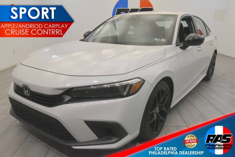 2022 Honda Civic Sport 4dr Sedan, White, Mileage: 13,268 