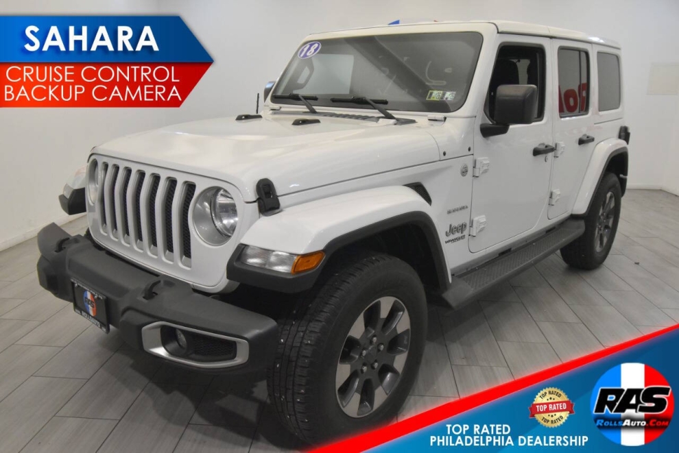 2018 Jeep Wrangler Unlimited Sahara, White, Mileage: 97,334 