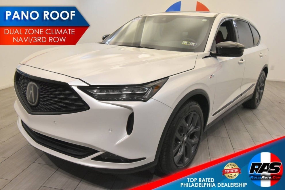 2022 Acura MDX SH AWD w/A SPEC 4dr SUV Package, White, Mileage: 38,491 