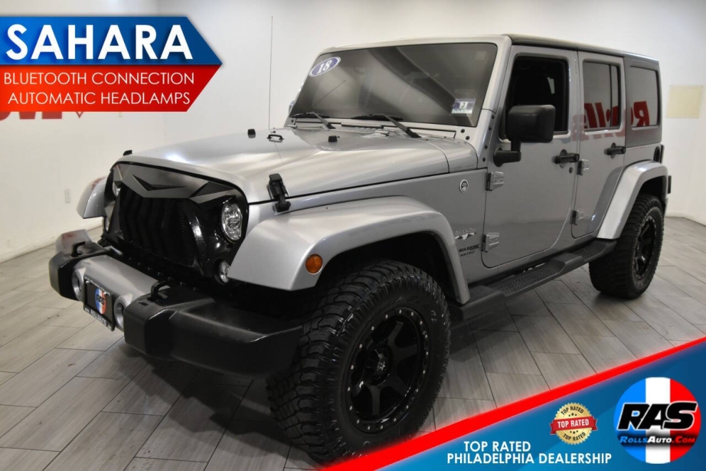 2018 Jeep Wrangler JK Unlimited Sahara, Silver, Mileage: 80,260 