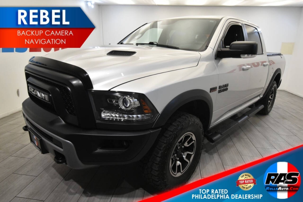 2016 RAM 1500 Rebel 4x4 4dr Crew Cab 5.5 ft. SB Pickup, Silver, Mileage: 91,208 