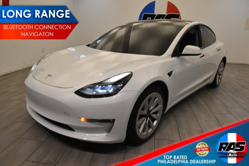 2022 Tesla Model 3 Long Range AWD 4dr Sedan, White, Mileage: 92,288 
