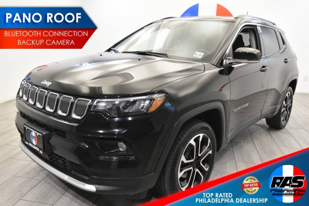 2022 Jeep Compass Limited, Black, Mileage: 40,254 