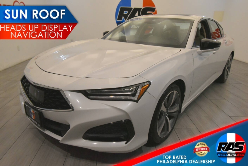 2021 Acura TLX w/Advance 4dr Sedan Package, White, Mileage: 54,629 