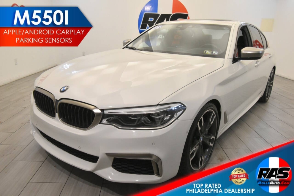 2018 BMW 5 Series M550i xDrive AWD 4dr Sedan, White, Mileage: 43,903 