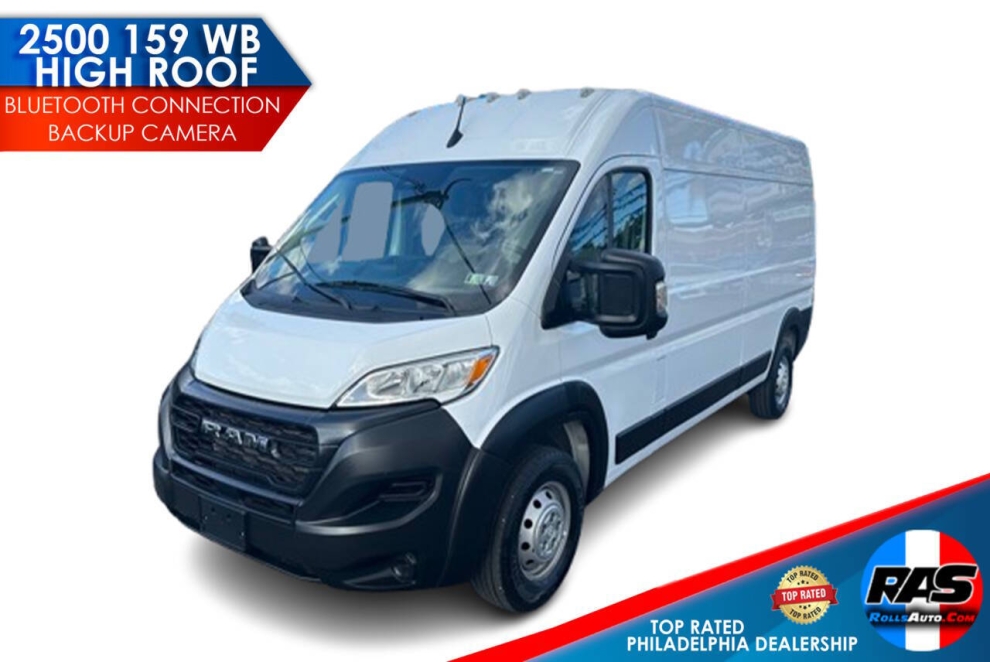 2023 RAM ProMaster 2500 159 WB 3dr High Roof Cargo Van, Blanco, Mileage: 61,387 