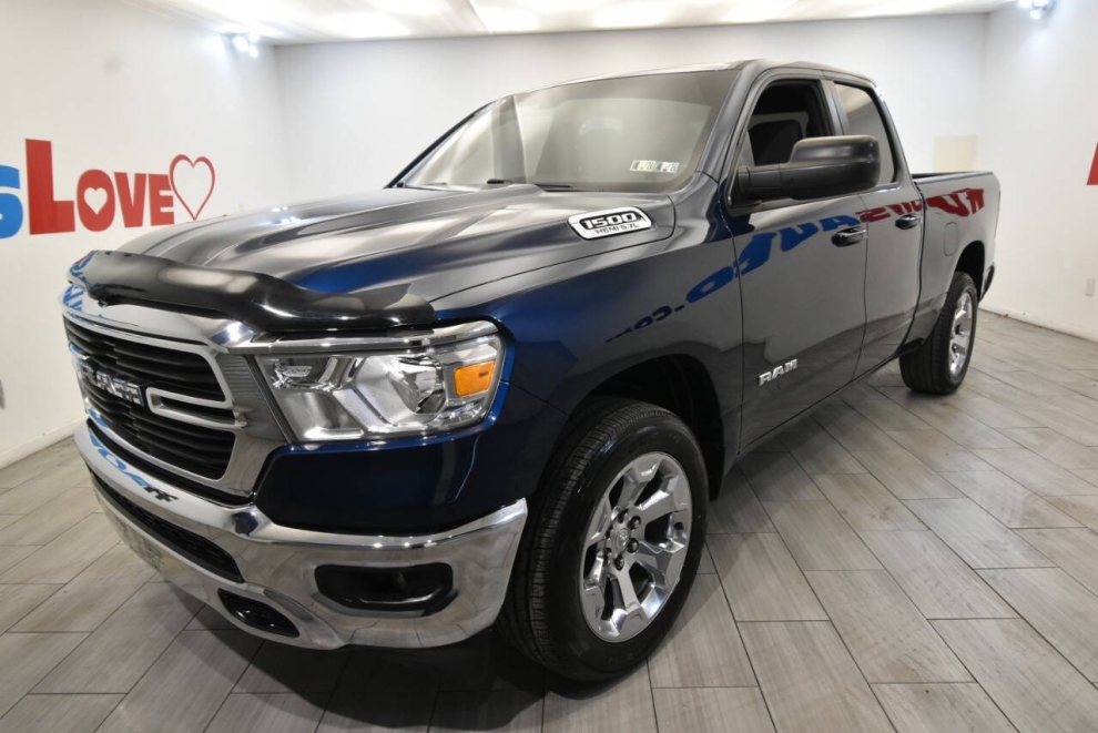 2021 RAM 1500 Big Horn 4x4 4dr Quad Cab 6.4 ft. SB Pickup, Blue, Mileage: 54,326 