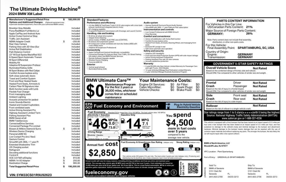 2024 BMW XM Label AWD 4dr Sports Activity Vehicle, Gris, Mileage: 7,258 - photo 41